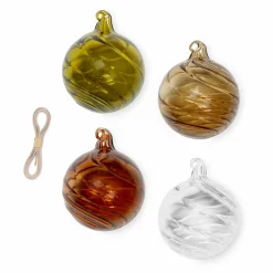 Boule de noël Twirl en verre - Set de 4