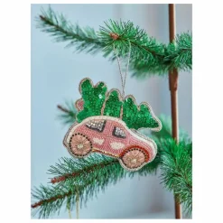 Boule de Noël Voiture et Sapin | Rouge