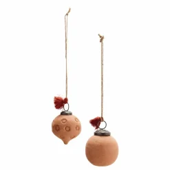 Boules de Noël en terre cuite - Set de 2
