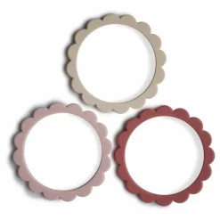 Bracelets de dentition en silicone - Set de 3 | Rose