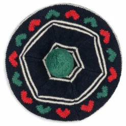 Béret Belou Coeurs Coton Bio | Bleu marine