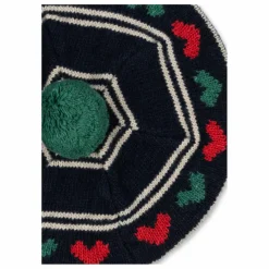 Béret Belou Coeurs Coton Bio | Bleu marine