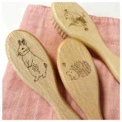 Brosse à cheveux hérisson en hêtre et poils de soie