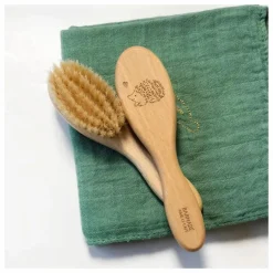 Brosse à cheveux hérisson en hêtre et poils de soie