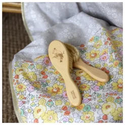 Brosse à cheveux oiseau en hêtre et poils de soie