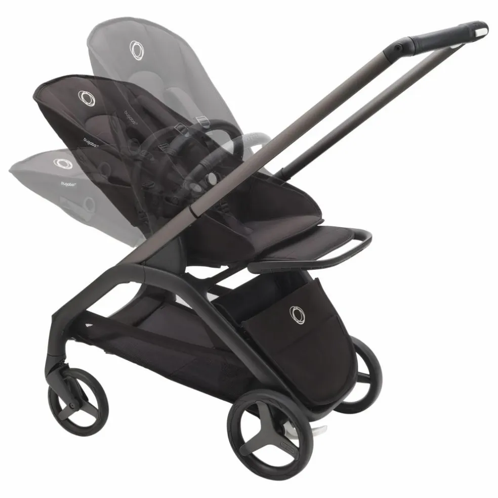 Bugaboo Dragonfly Poussette citadine complète châssis graphite | Gris chiné