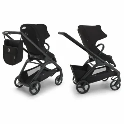 Bugaboo Dragonfly Poussette citadine complète châssis graphite | Gris chiné