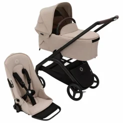 Bugaboo Dragonfly Poussette citadine complète châssis noir | Taupe