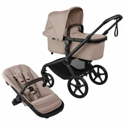 Bugaboo Fox 5 Renew - Poussette tout-terrain complète châssis noir | Taupe