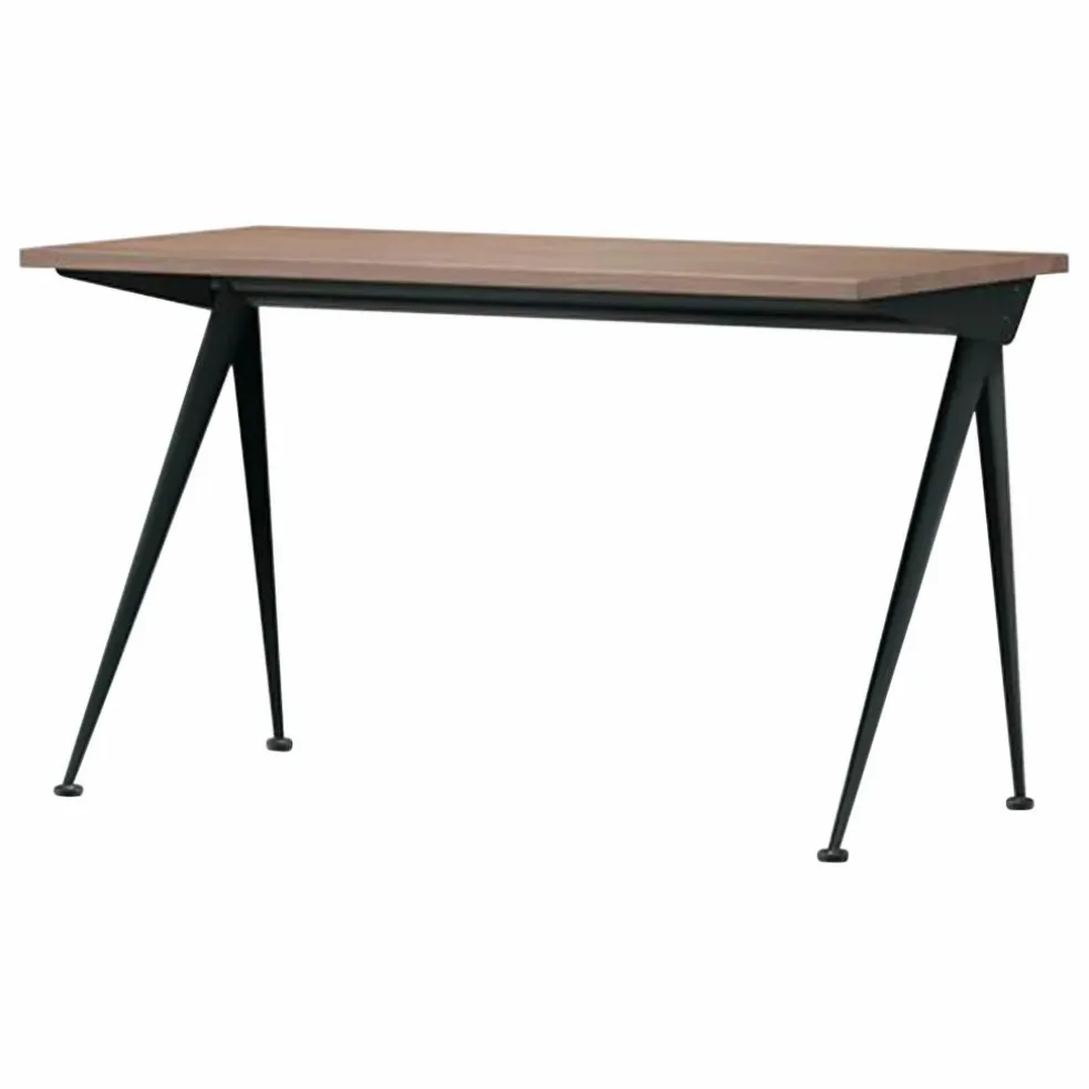 Bureau Compas Direction - piètement Noir - Jean Prouvé | Noyer