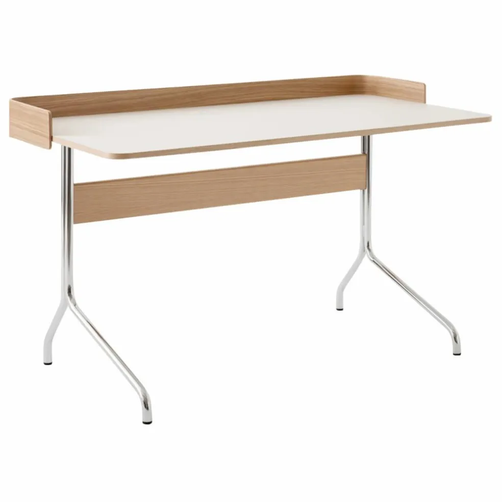 Bureau Pavilion AV17, piètement chromé | Chêne