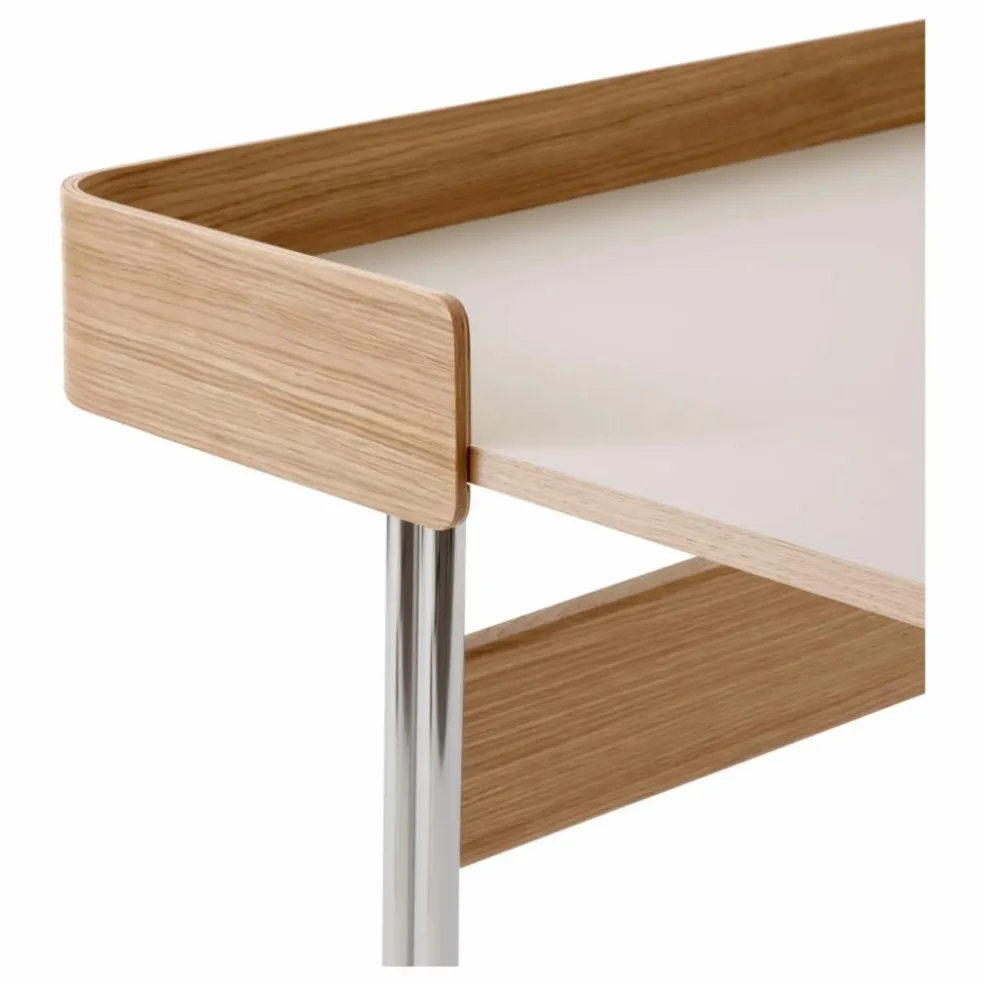 Bureau Pavilion AV17, piètement chromé | Chêne