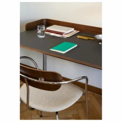 Bureau Pavilion AV17, piètement chromé | Noyer