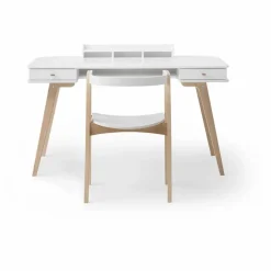 Bureau Wood, 66 cm et chaise Wood | Blanc
