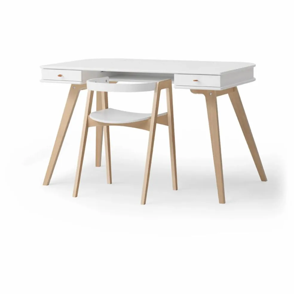 Bureau Wood, 72 cm et chaise Wood | Blanc