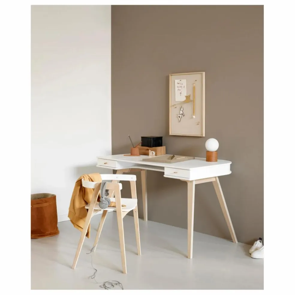 Bureau Wood, 72 cm et chaise Wood | Blanc