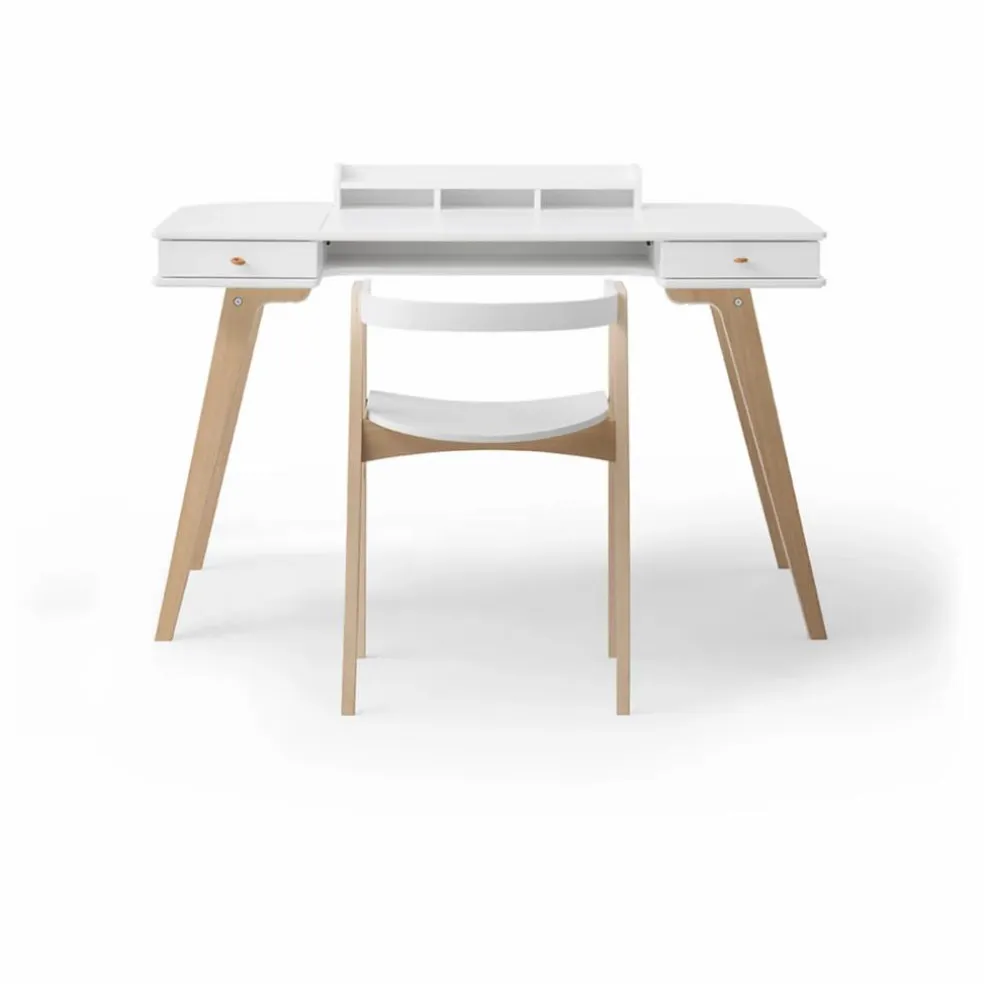 Bureau Wood, 72 cm et chaise Wood | Blanc