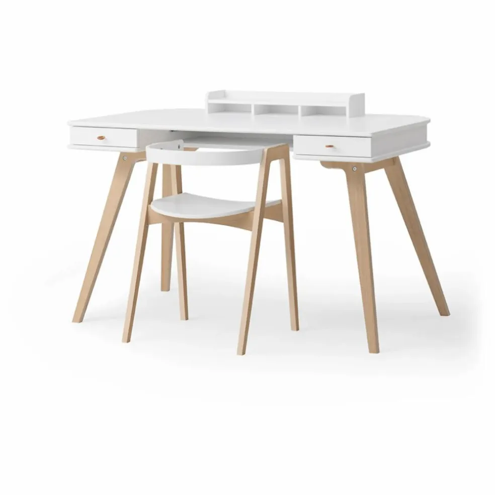 Bureau Wood, 72 cm et chaise Wood | Blanc
