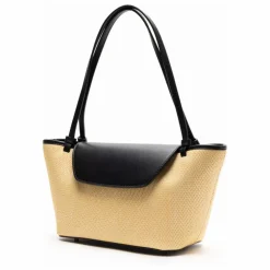 Cabas Courrier Raphia et Cuir | Naturel