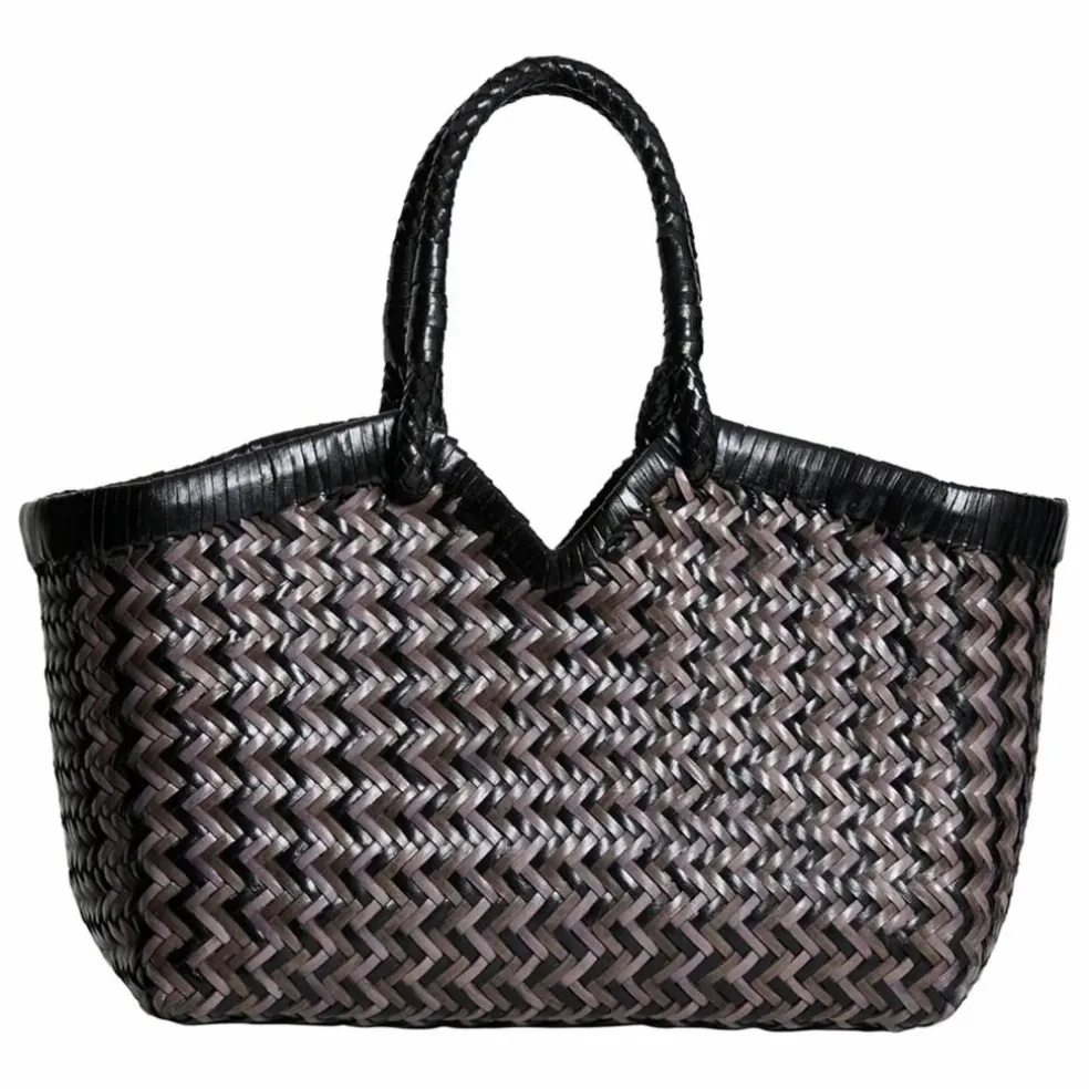 Cabas Crudelia Zig Zag Cuir | Gris