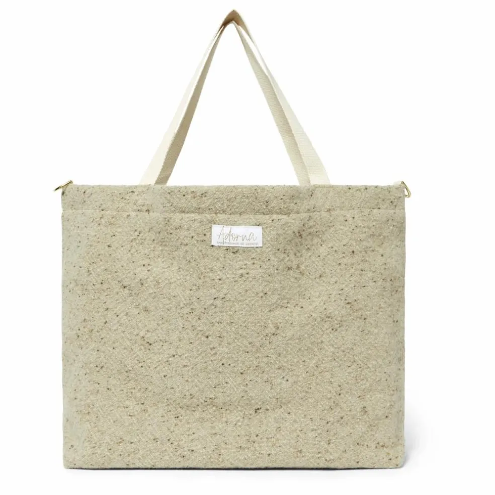Cabas en laine et lin | Beige chiné