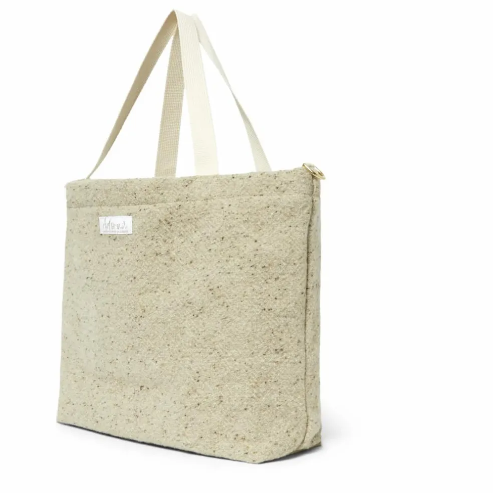 Cabas en laine et lin | Beige chiné