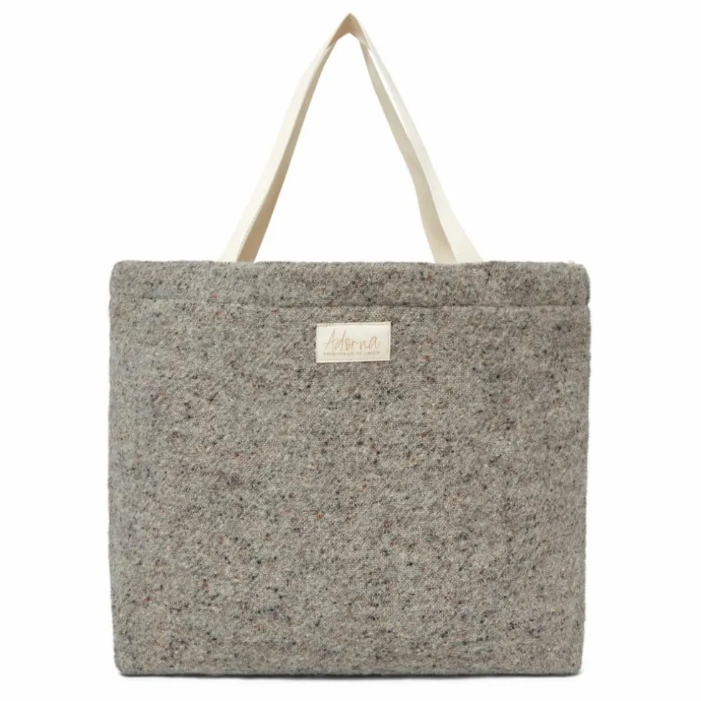 Cabas en laine et lin | Gris chiné