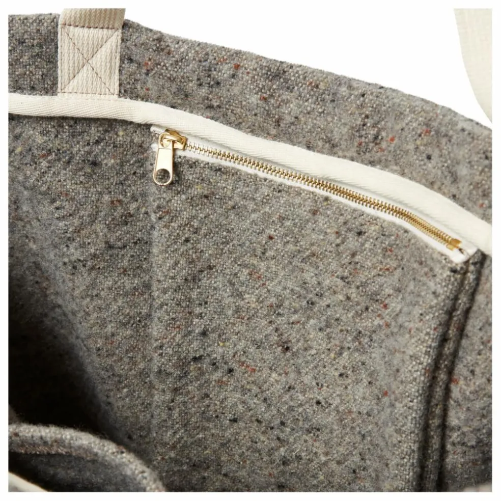 Cabas en laine et lin | Gris chiné