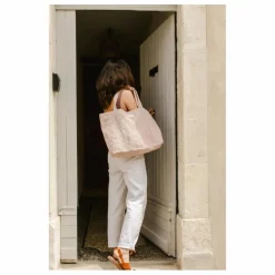 Cabas en lin | Rose poudré