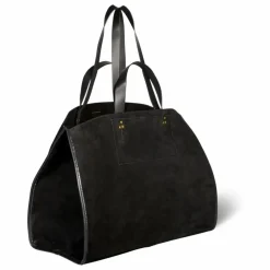 Cabas Léon M Croûte Velours | Noir