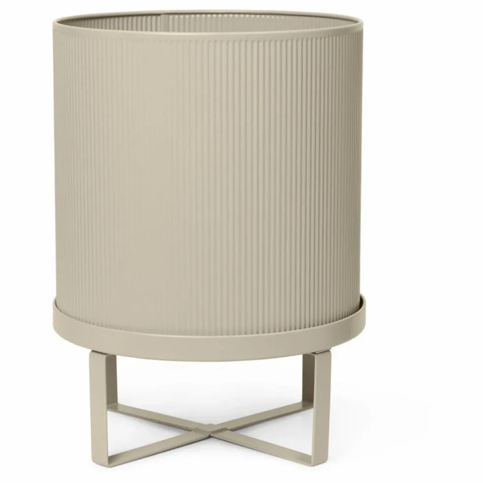 Cache pot en acier | Beige