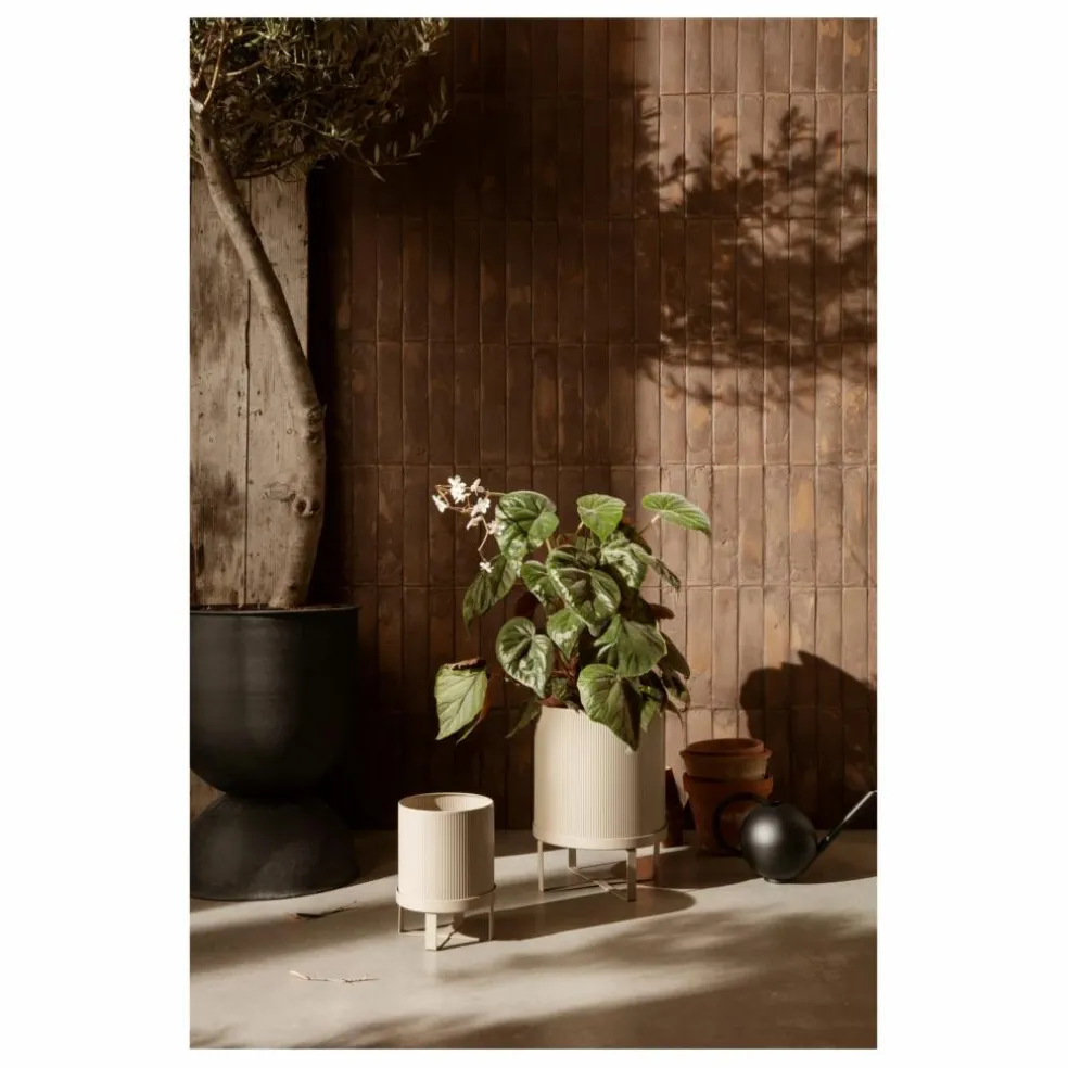 Cache pot en acier | Beige