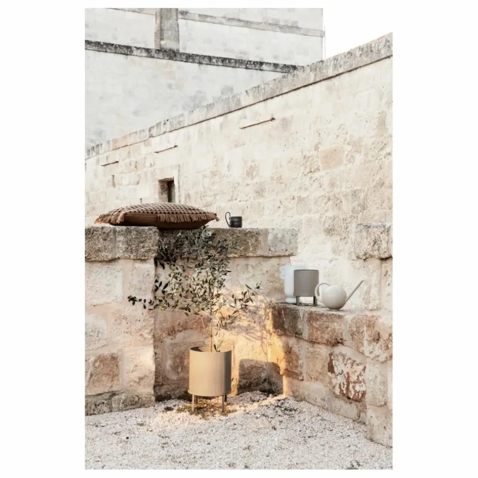 Cache pot en acier | Beige