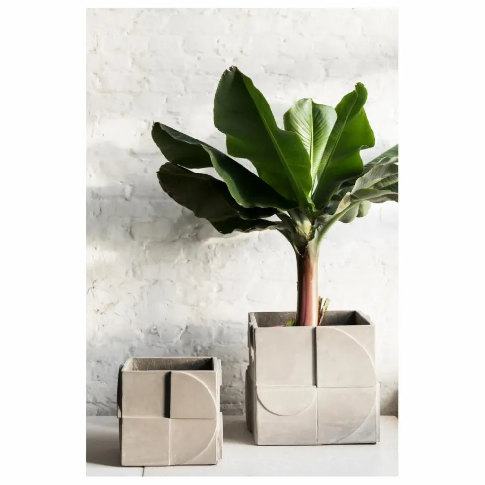 Cache pot Seventies en béton | Gris
