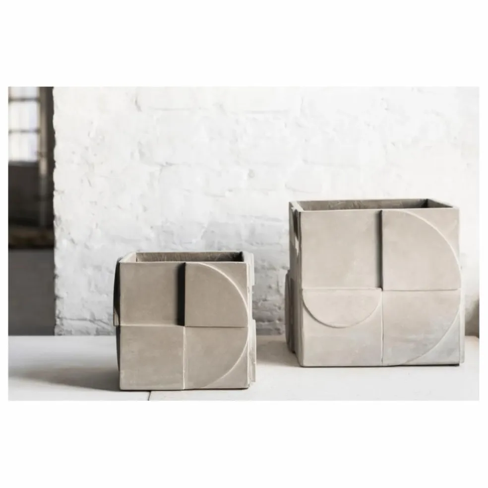 Cache pot Seventies en béton | Gris