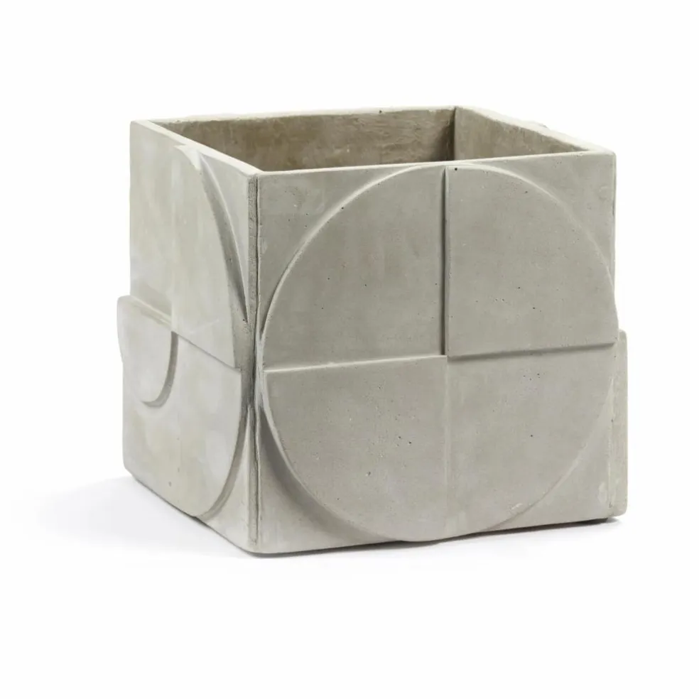 Cache pot Seventies en béton | Gris