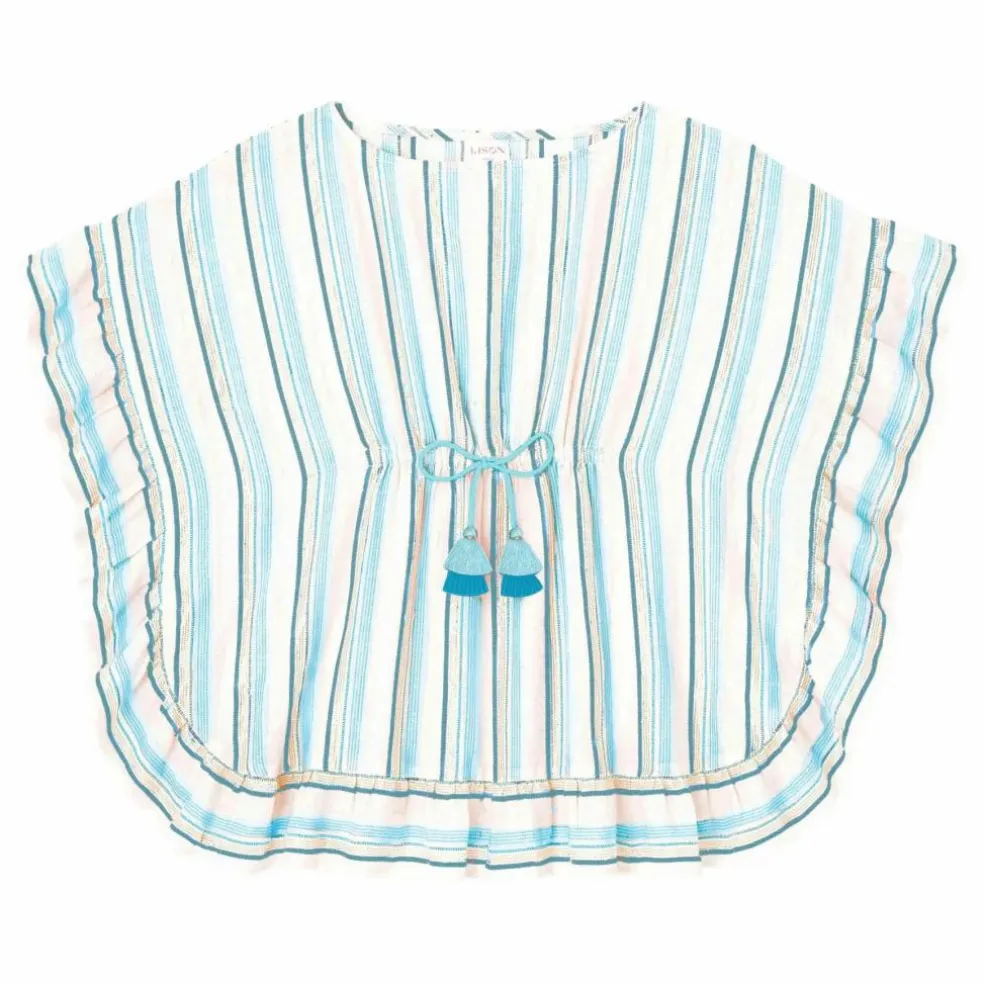 Caftan Bahia Rayé Métallisé | Bleu