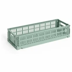 Cagette pliable allongée Crate | Sauge