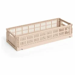 Cagette pliable allongée Crate | Poudre
