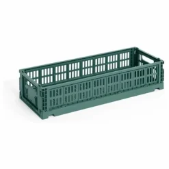Cagette pliable allongée Crate | Vert foncé