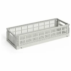 Cagette pliable allongée Crate | Gris