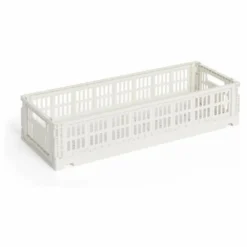 Cagette pliable allongée Crate | Blanc