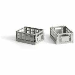 Cagettes pliables - Set de 2 | Gris clair
