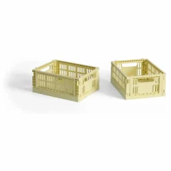 Cagettes pliables Crate - Set de 2 | Jaune pâle
