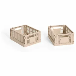 Cagettes pliables Crate - Set de 2 | Poudre