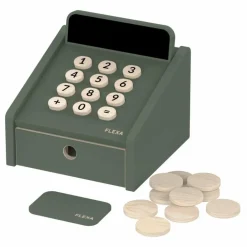 Caisse enregistreuse en bois - Set de 12 pièces | Gris foncé
