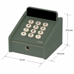 Caisse enregistreuse en bois - Set de 12 pièces | Gris foncé