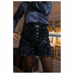 Caleçon Velours Sequins | Bleu nuit