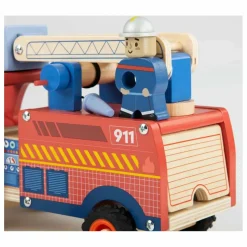Camion de pompier avec ses accessoires | Rouge