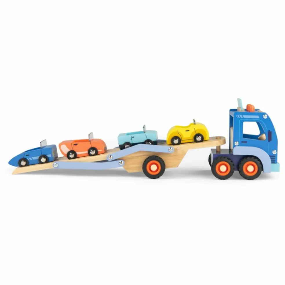 Camion de transport de voitures et ses accessoires | Bleu